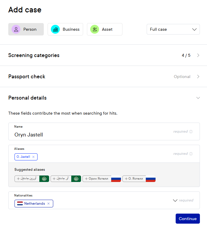 How to configure the fields required to create a case